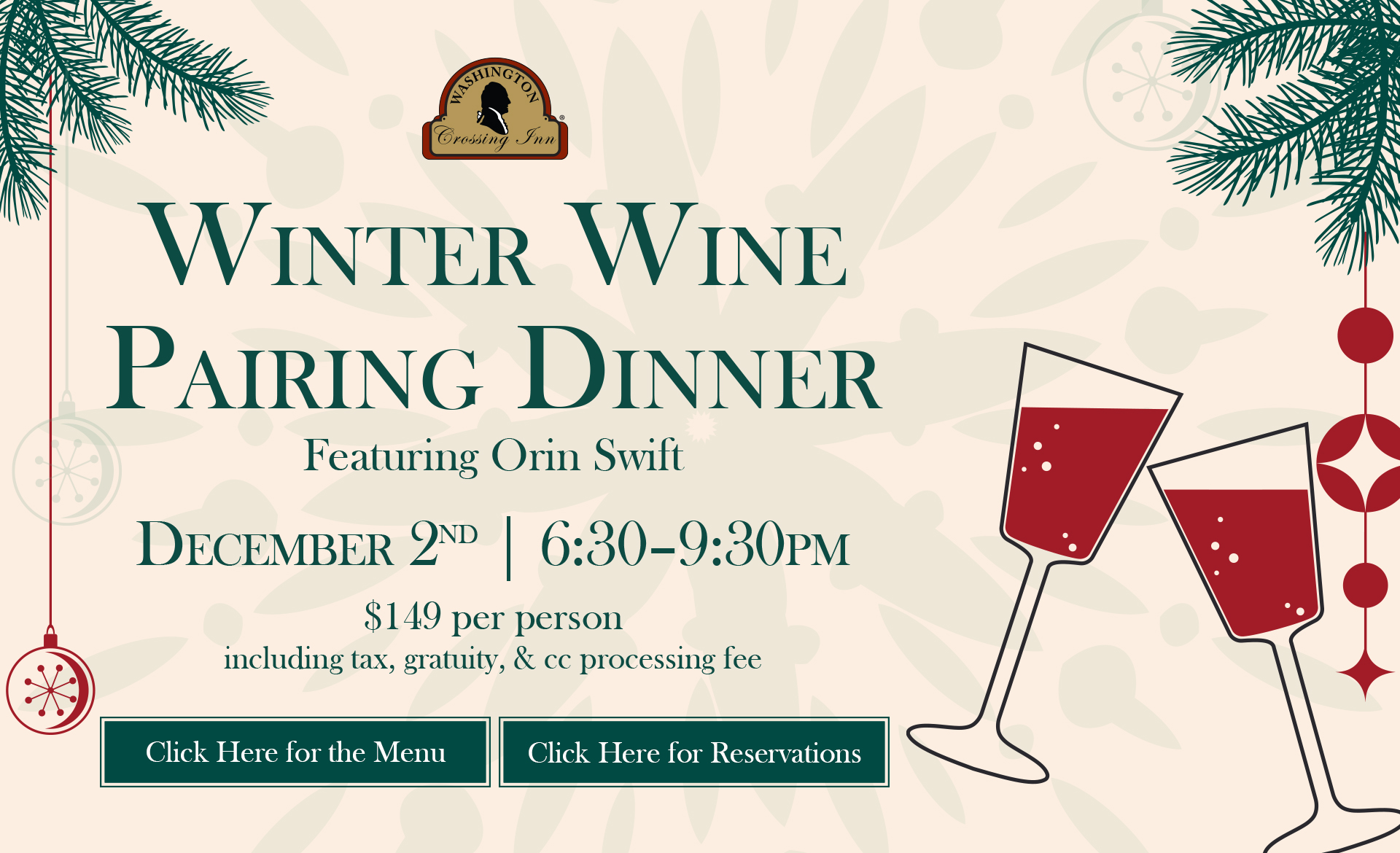 Winter Wine Paring Dinner